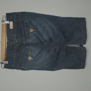 DKNY Ruched skirt women's sz 3 jean unique ruched back 5" back slit Sexy…